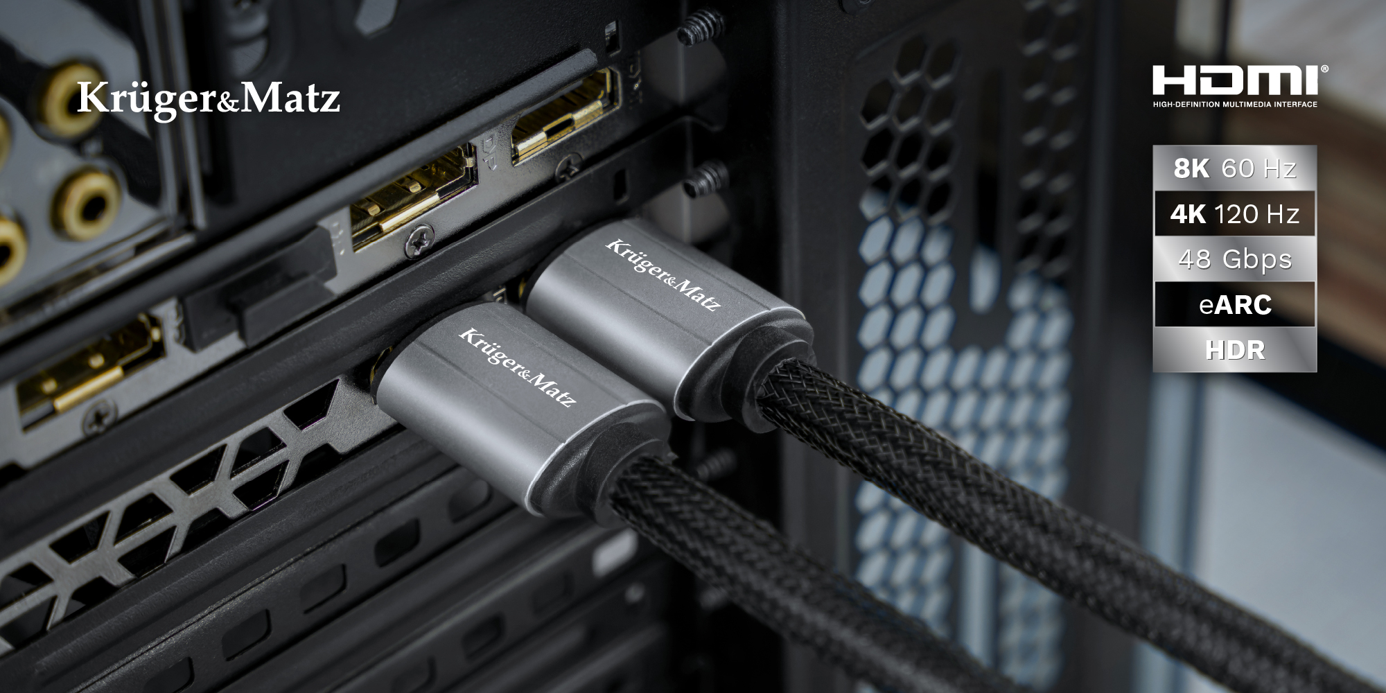 Hdmi laidas hdmi-hdmi 2.1 8k kabelis 3 m kruger&matz