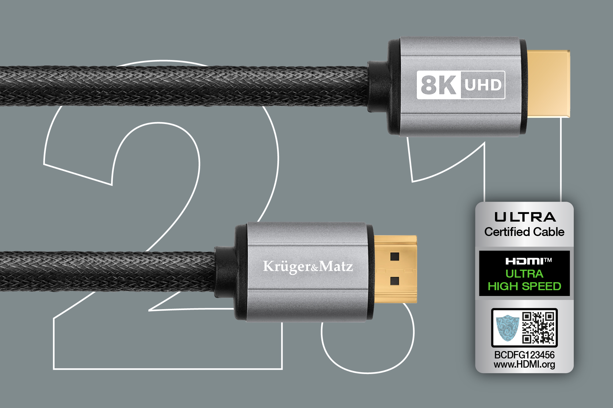 Hdmi laidas hdmi-hdmi 2.1 8k kabelis 3 m kruger&matz