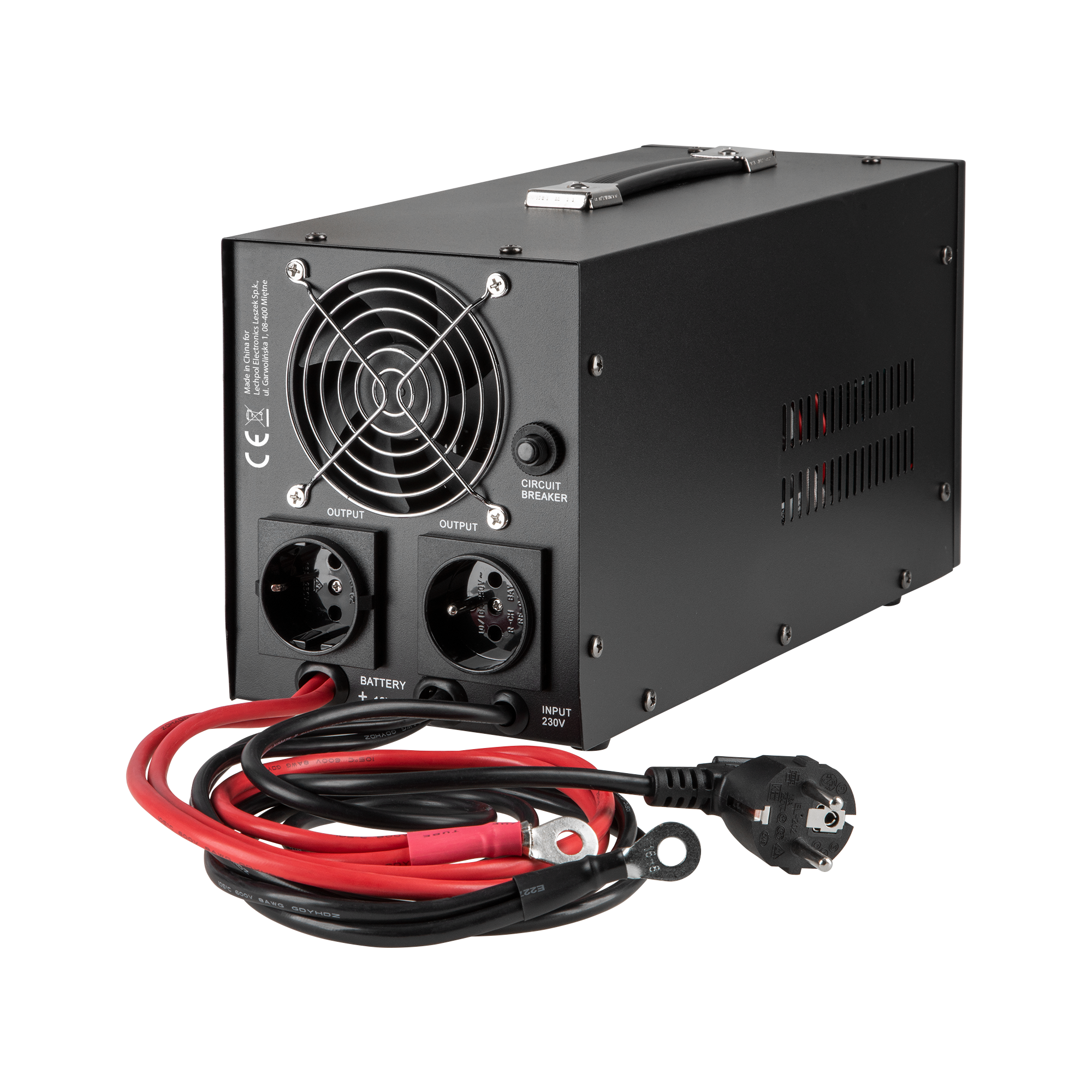 kemot ups prosinus-1000 grynos sinusoidės bangos inverteris su įkrovimo funkcija 12v 230v 1000va/700w - juodos spalvos