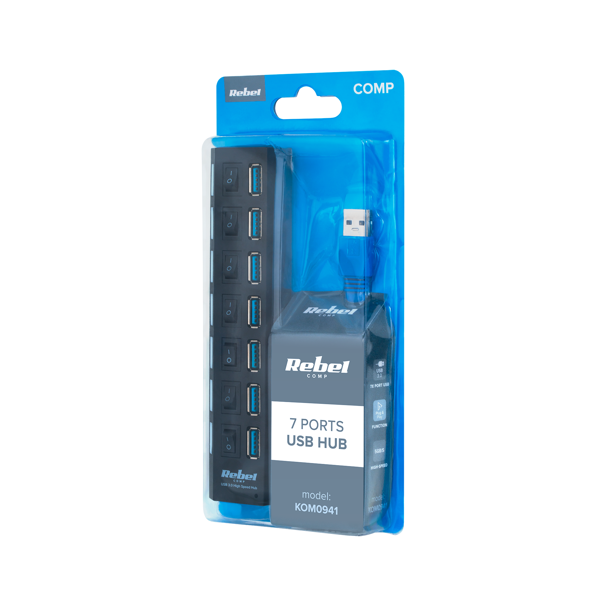 Usb 3.0 7 prievadų šakotuvas 