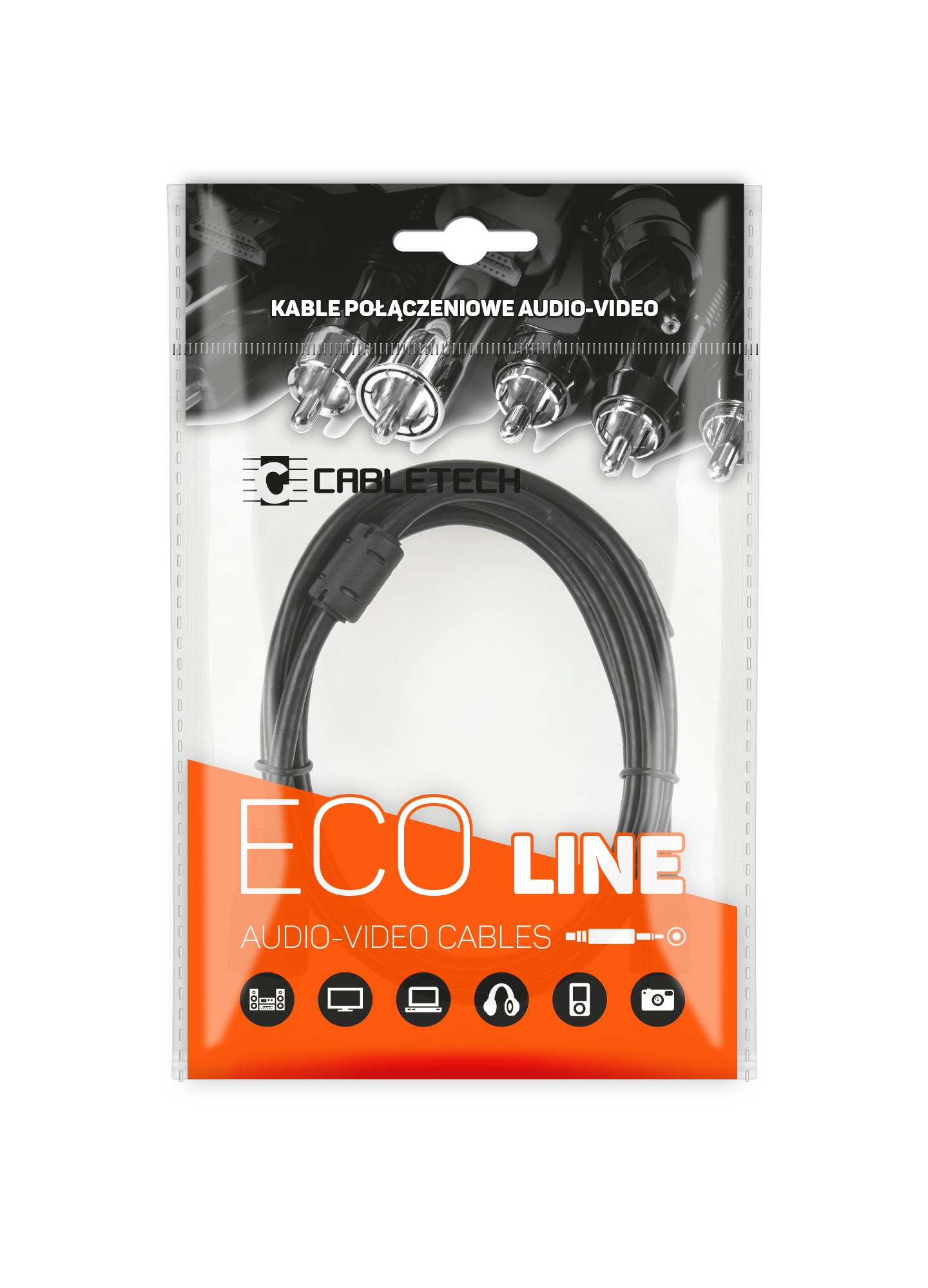 Audio laidas kabelis jack 3.5 - 2rca cabletech eco-line, 1,8m