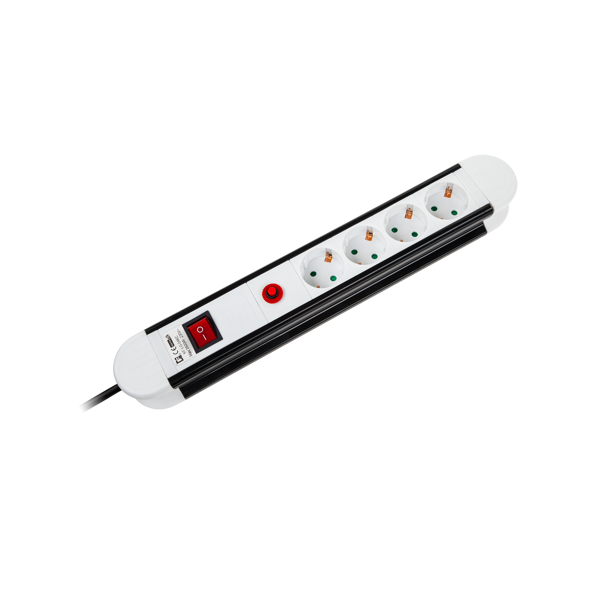 Rebel elektros tinklo ilgintuvas 4 vokiško tipo lizdai - 5m - 3x1.5mm