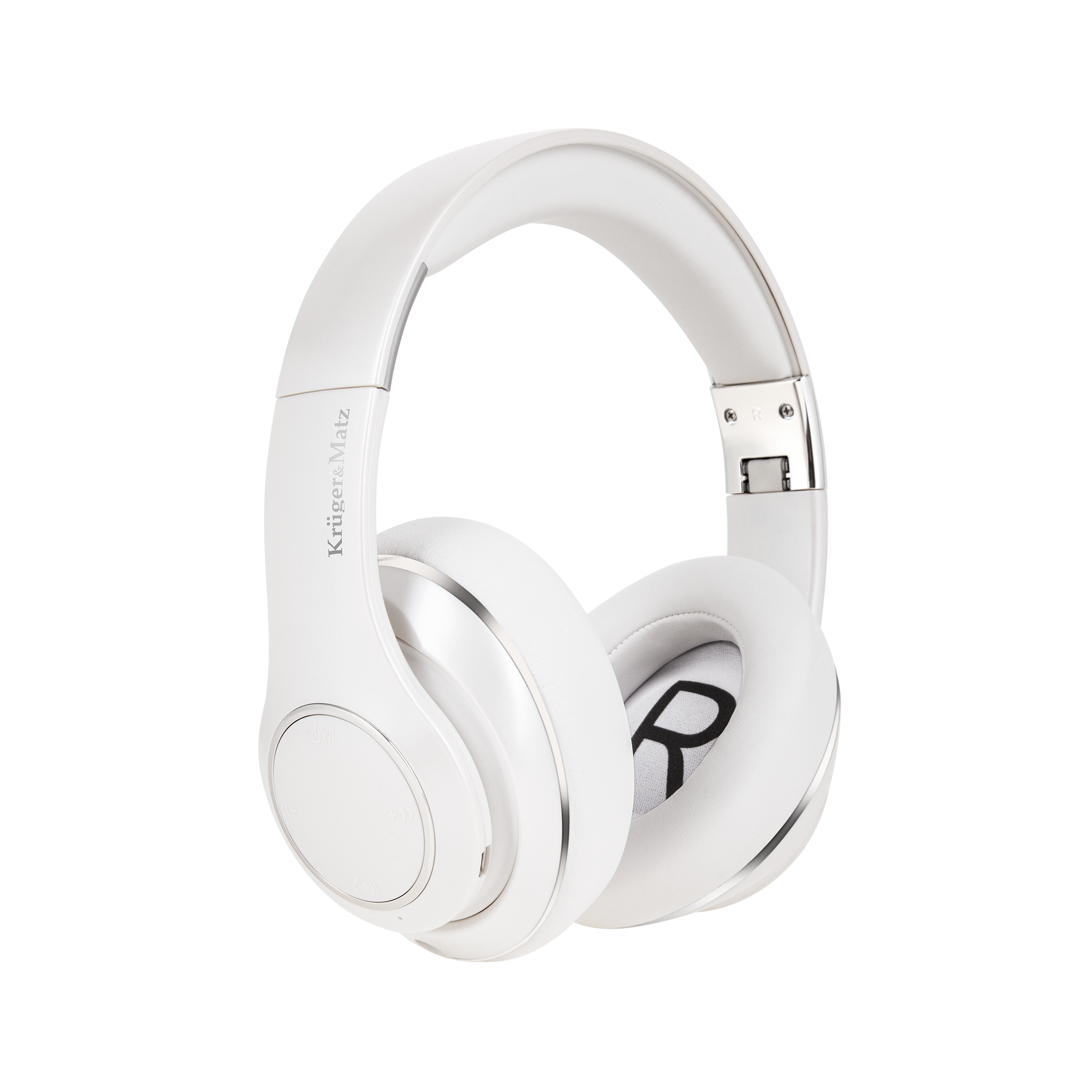 belaidės ausinės į ausis kruger&matz modelis street 3 wireless, balta spalva