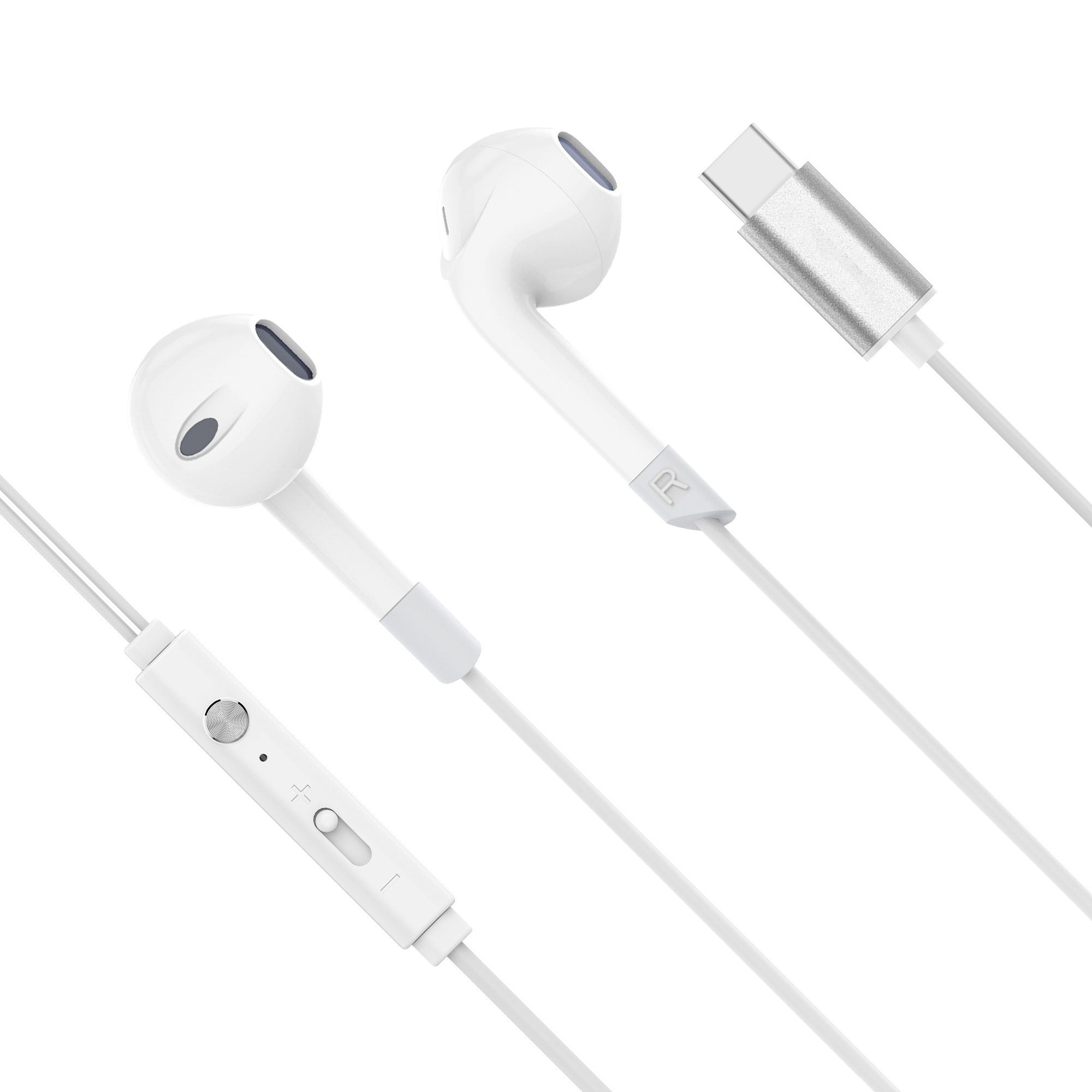 ausinės su mikrofonu su usb-c kruger&matz c2 baltos spalvos