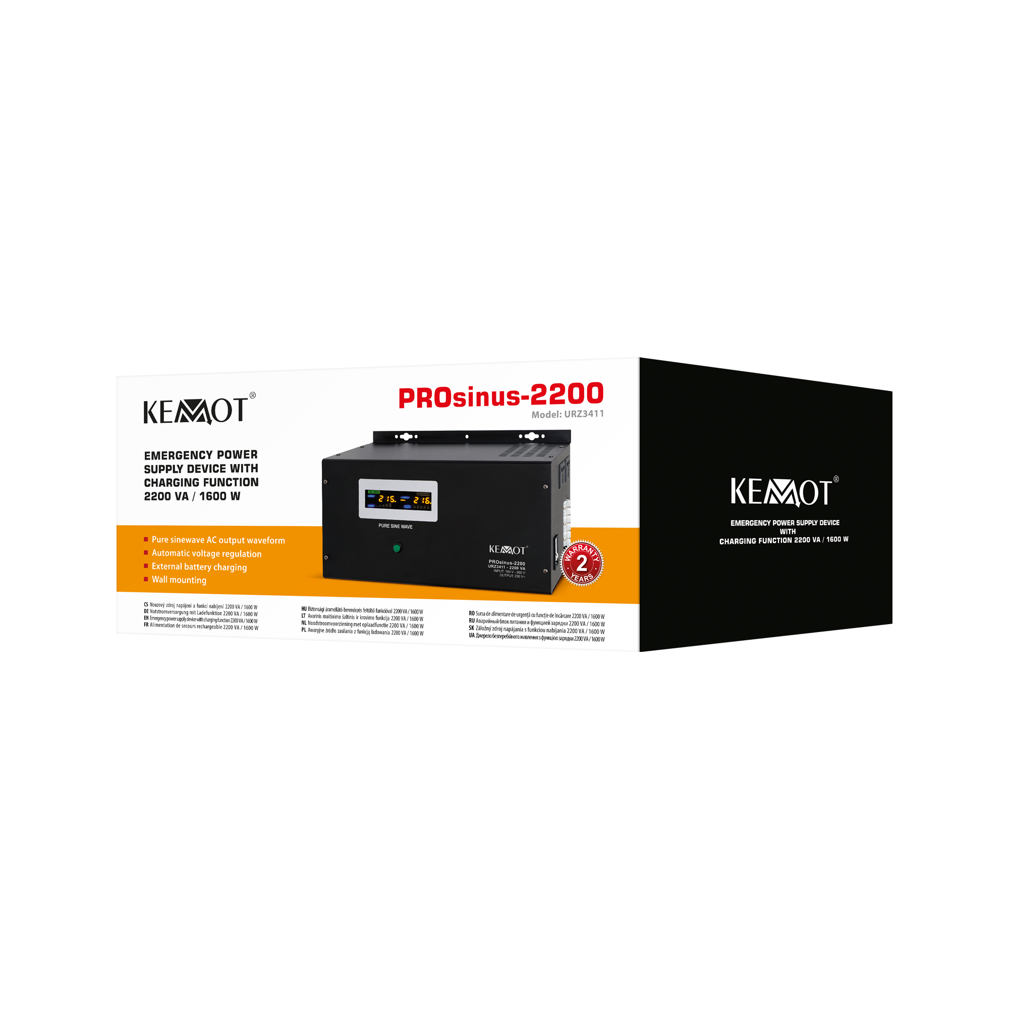 kemot prosinus-2200 sieninis ups su grynosios sinusoidės inverteriu ir įkrovimo funkcija 12v 230v 2200va/1600w