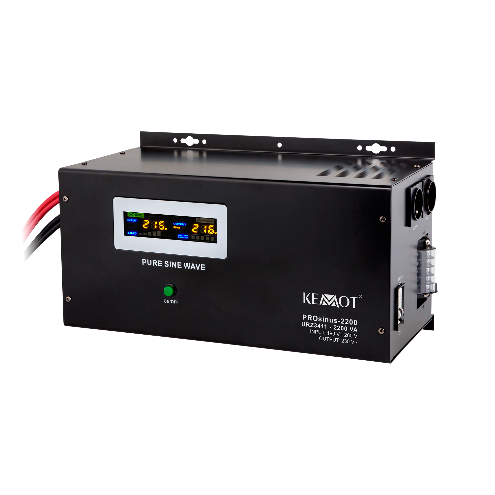 kemot prosinus-2200 sieninis ups su grynosios sinusoidės inverteriu ir įkrovimo funkcija 12v 230v 2200va/1600w