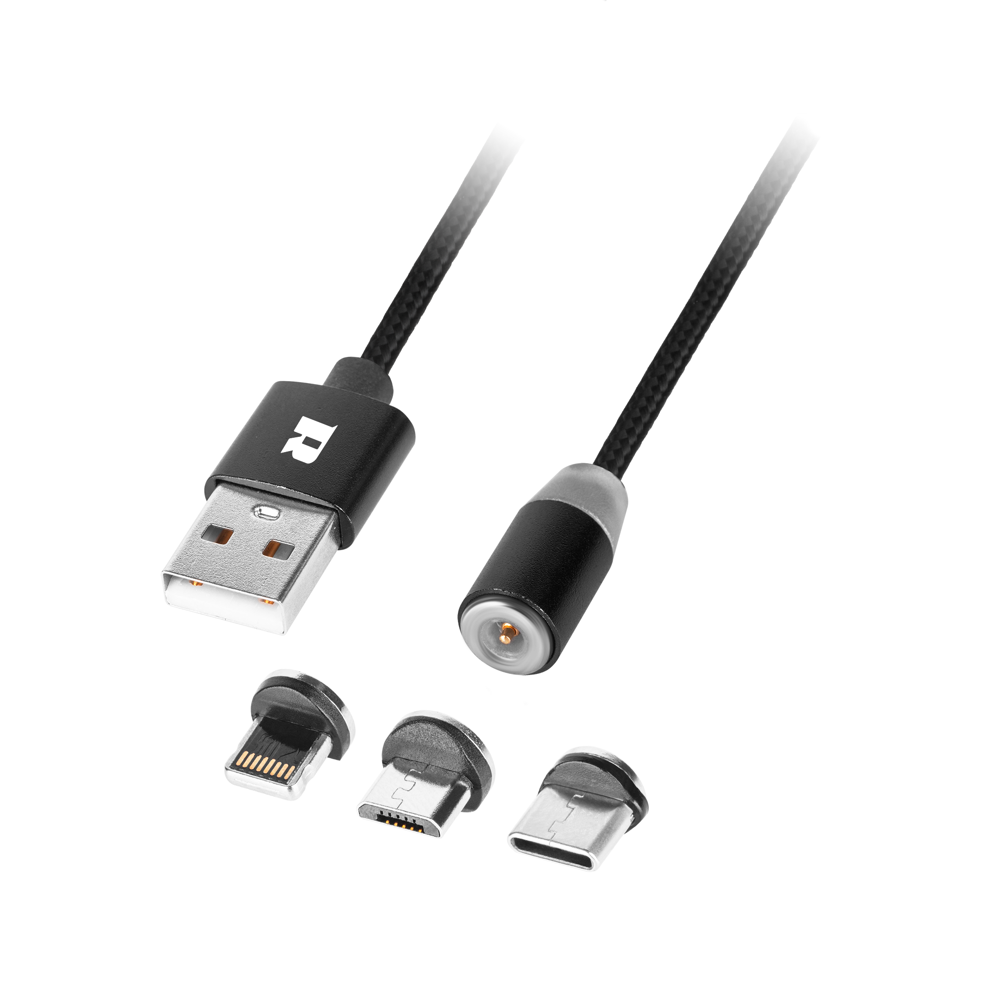 Maitinimo laidas magnetinis usb kabelis 3in1 microusb, c tipo usb, 