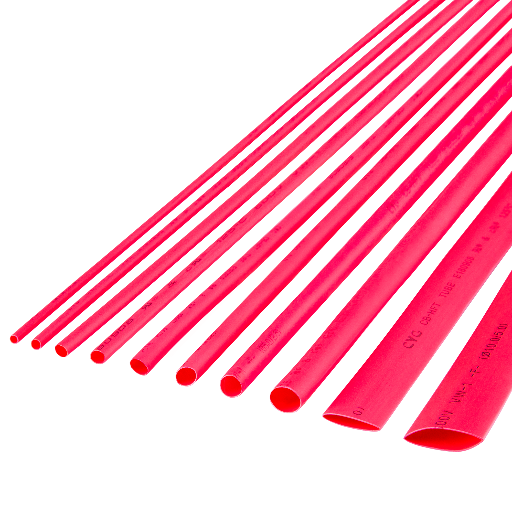 Tinklo laidas termosusitraukiantys vamzdeliai 8,0 mm-1 m raudoni rebel