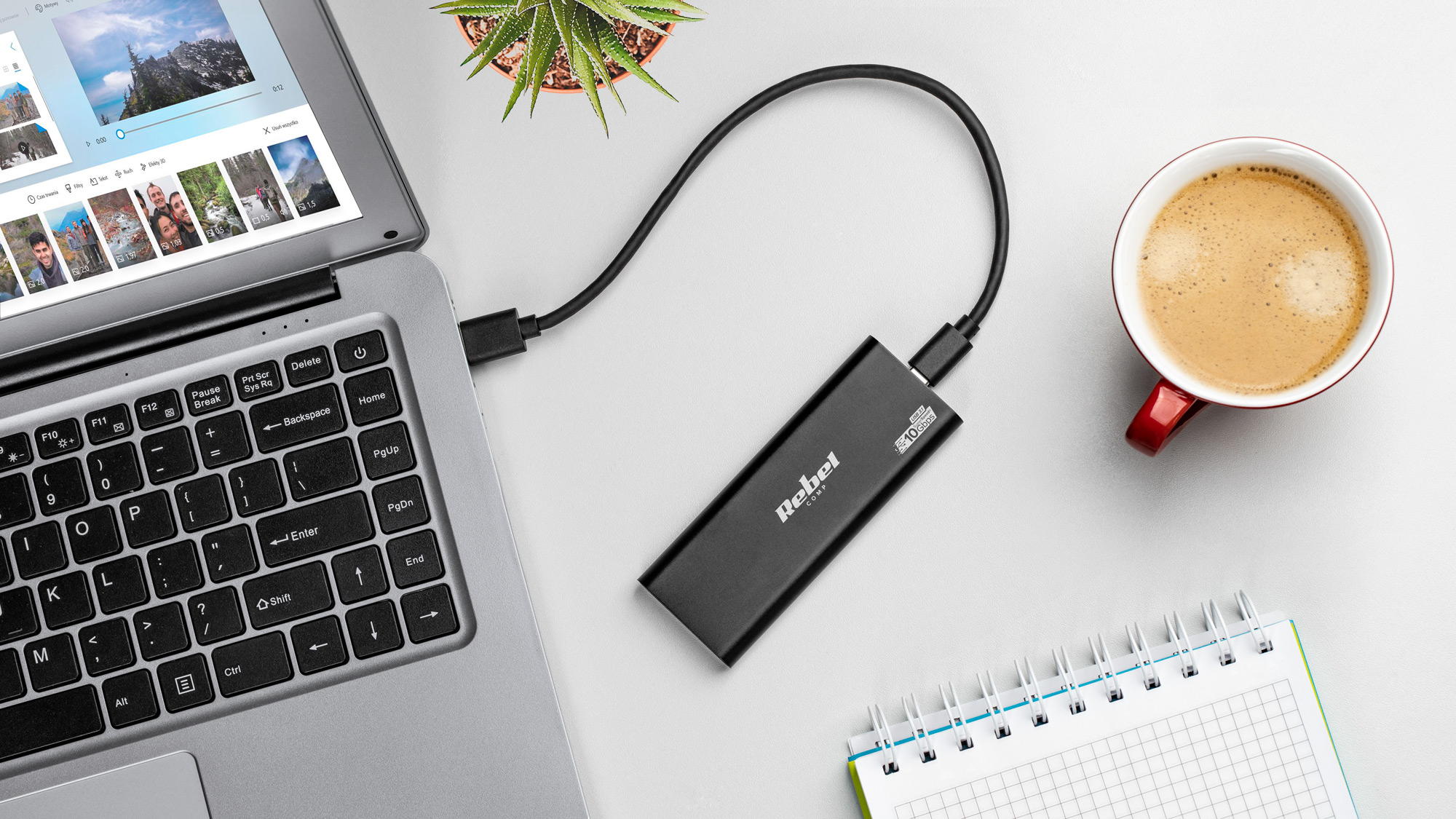 Išorinis kietasis diskas Dėklas Rebel M2 USB C 3.0 SSD