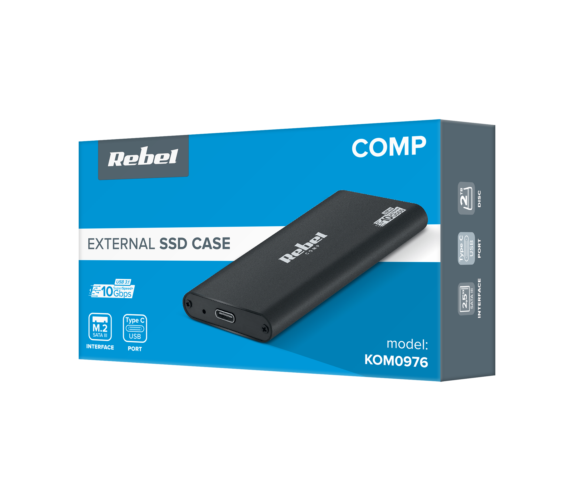 Išorinis kietasis diskas Dėklas Rebel M2 USB C 3.0 SSD