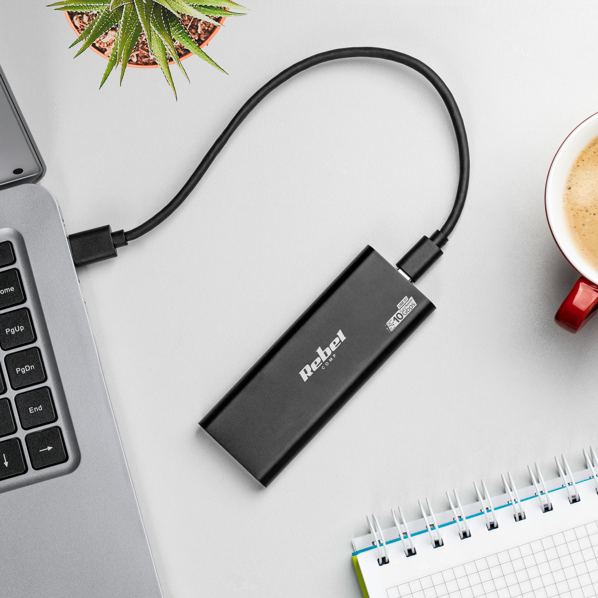 Išorinis kietasis diskas Dėklas Rebel M2 USB C 3.0 SSD