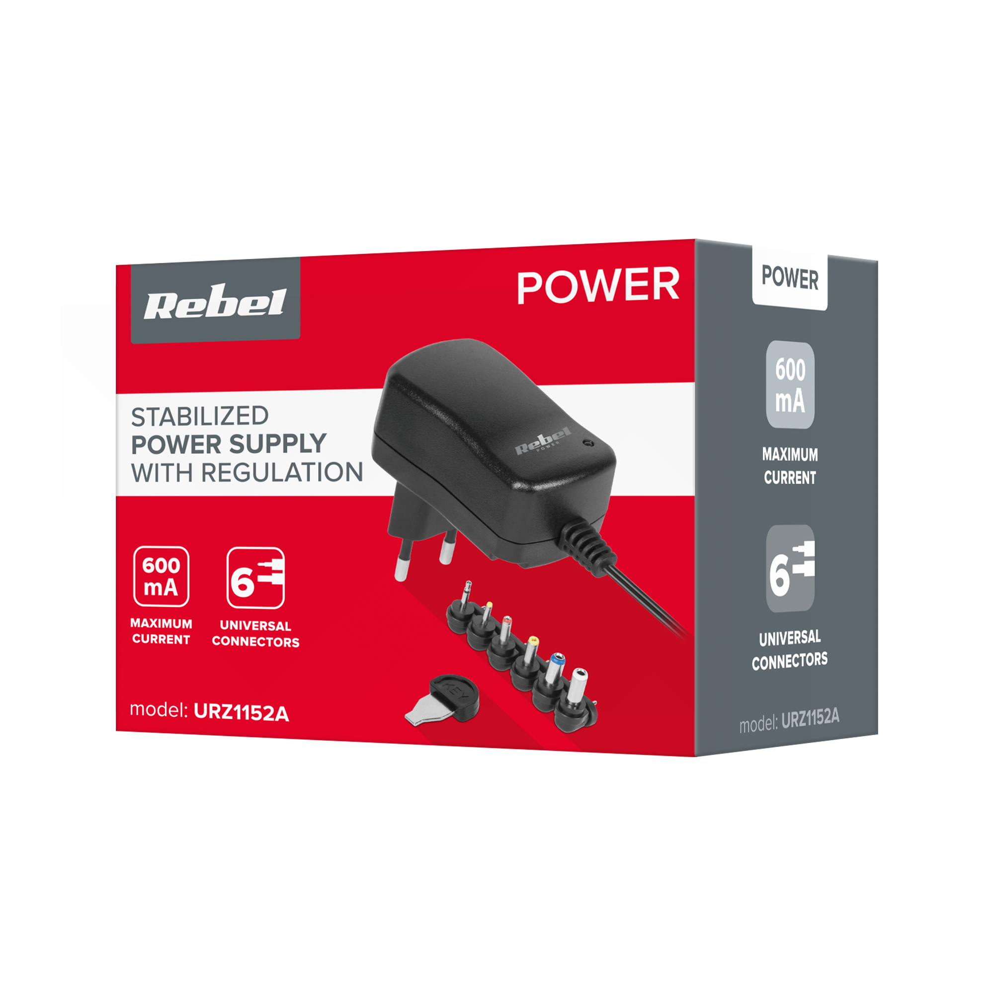 Maitinimo laidas rebel 12v 600ma, 1 m