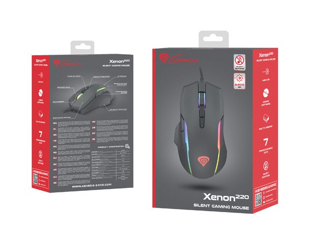 Optinė pelė genesis xenon 220, juoda
