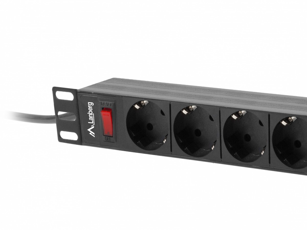 Lanberg rack maitinimo juostelė 19" pdu 1u 9x shuko