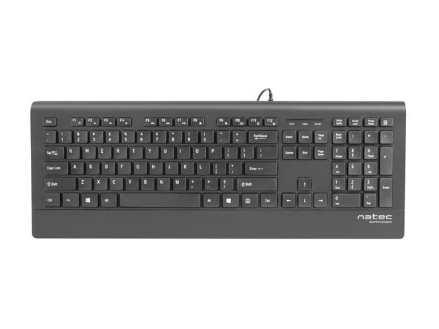 Natec mulitmedia keyboard barracuda slim usb, us layout, black
