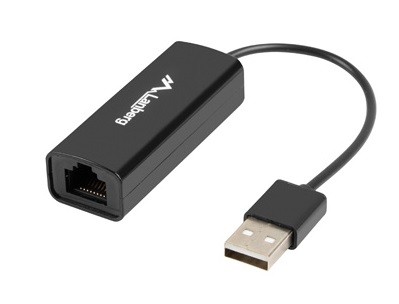 Pagrindinė plokštė lanberg nc-0100-01 cable interface/gender adapter usb-a rj-45 black