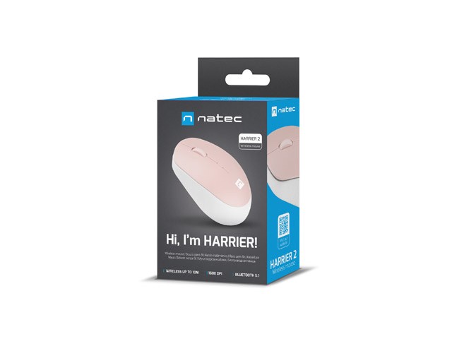 Belaidė pelė natec harrier 2, rožinė
