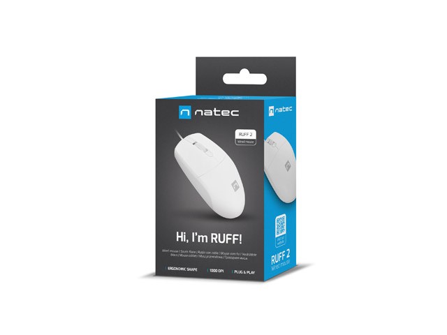 Laidinė pelė natec ruff 2 white