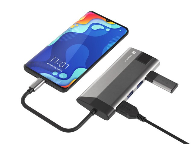 Natec fowler plus usb-c->hub usb 3.0 3x hdmi 4k