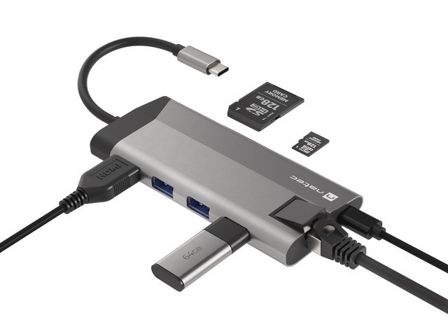 Natec fowler plus usb-c->hub usb 3.0 3x hdmi 4k
