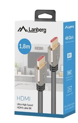 Hdmi laidas lanberg ca-hdmi-30cu-0018-bk