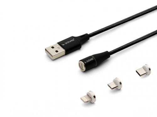 Kompiuterio laidas savio cl-152, usb-c/micro usb/lightning, 1 m