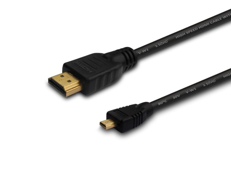 Hdmi laidas kabelis elmak savio cl-39, hdmi am - micro hdmi dm, 4k x 2k, 1 m