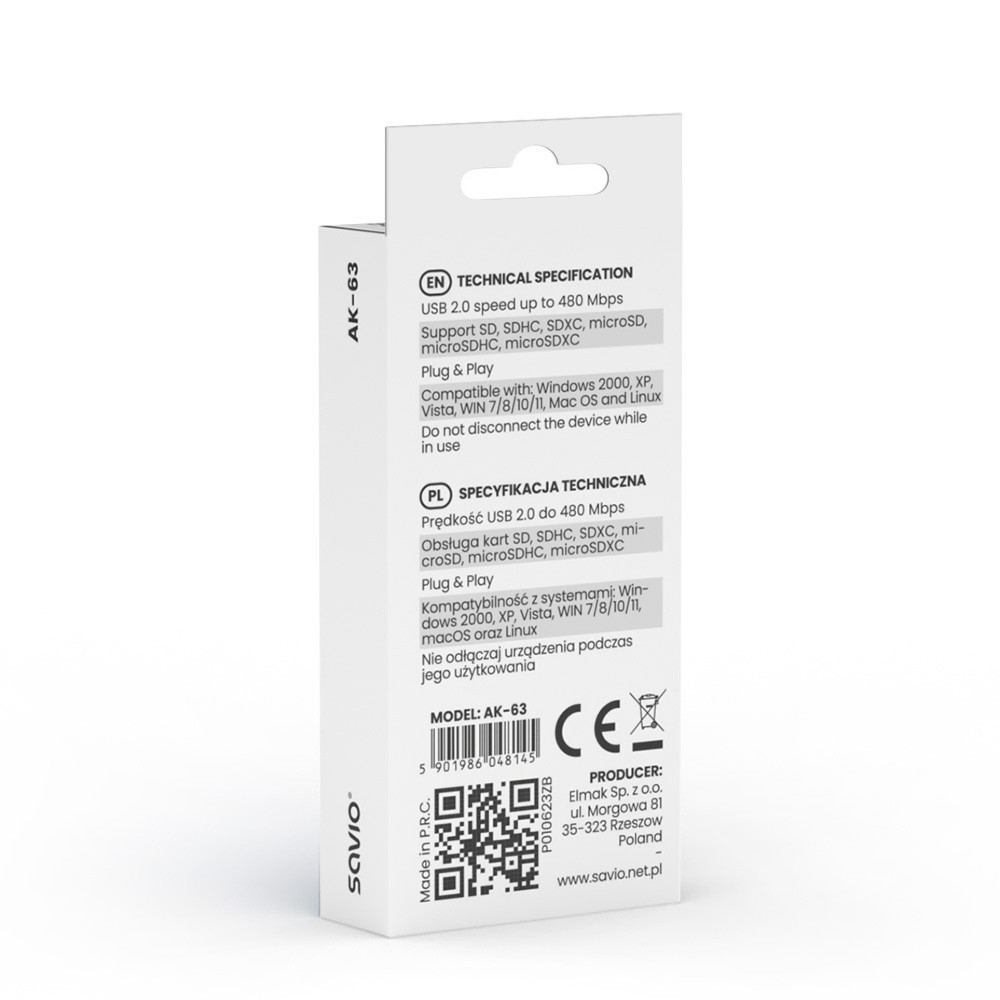 Savio sd card reader ak-63