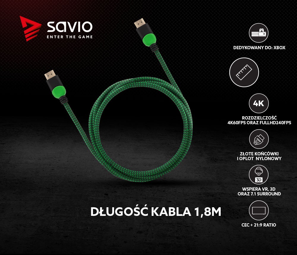 Hdmi laidas savio gcl-03