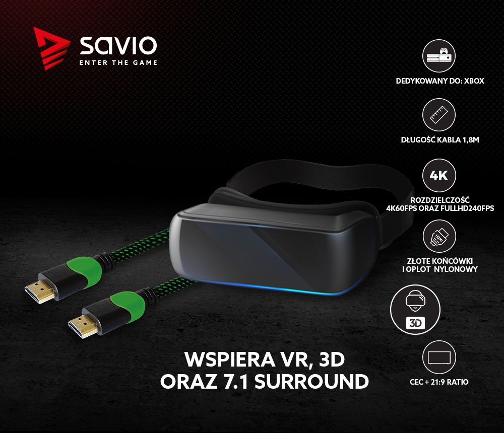 Hdmi laidas savio gcl-03