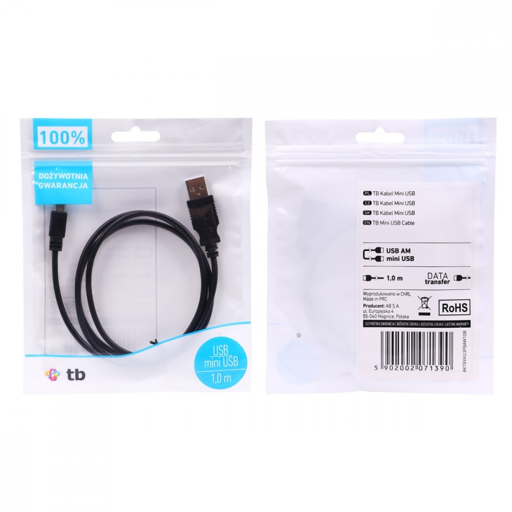 Maitinimo laidas tb aktbxku3pbaw10b, usb/miniusb, 1 m