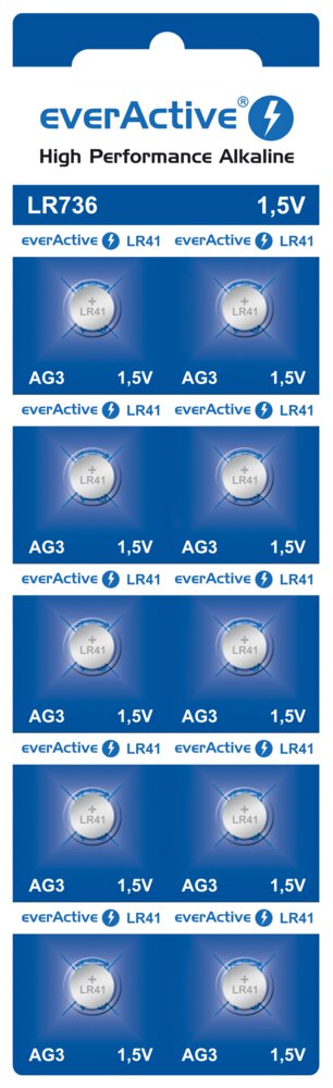 Šarminė baterija everactive g3 lr736, 10 vnt.