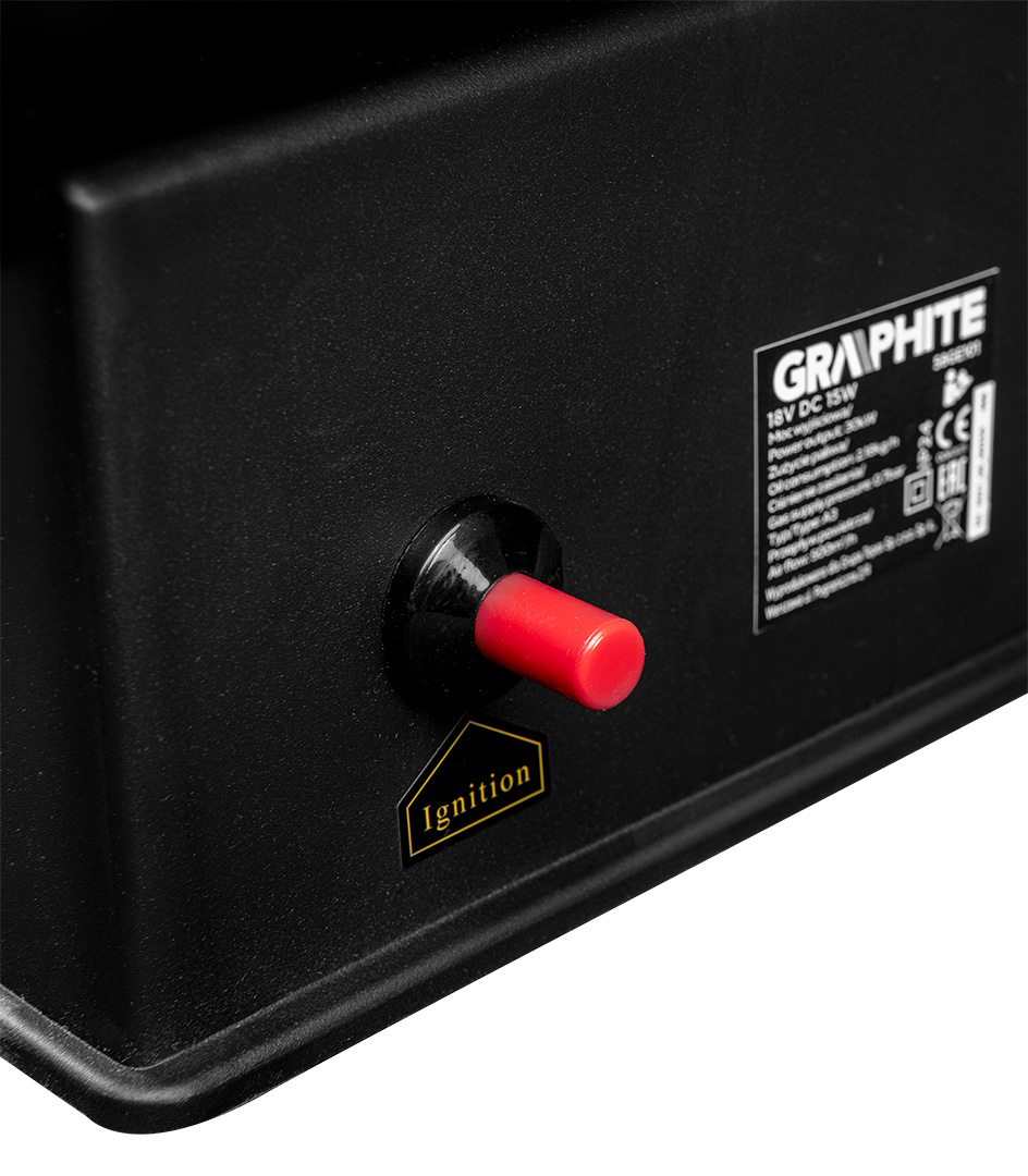 Akumuliatorinis dujinis šildytuvas GRAPHITE 58GE101 30KW, 18V, be baterijos