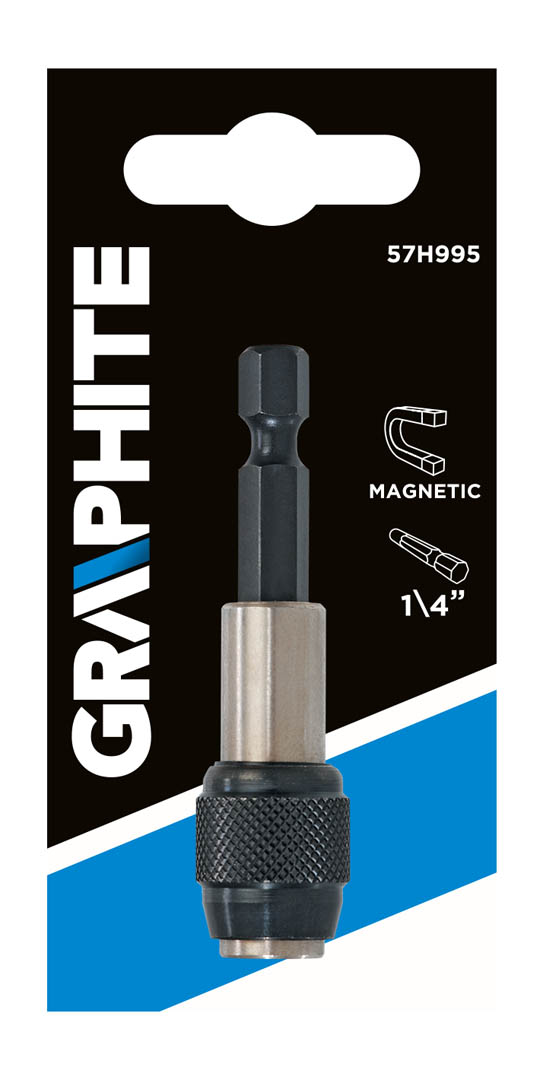 Grafitinis magnetinis laikiklis atsuktuvo antgaliams 60mm, 1/4 colio kotelis (57h995)