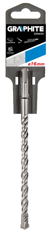 Grąžtas betonui graphite sds+ 57h472, 16x260 mm