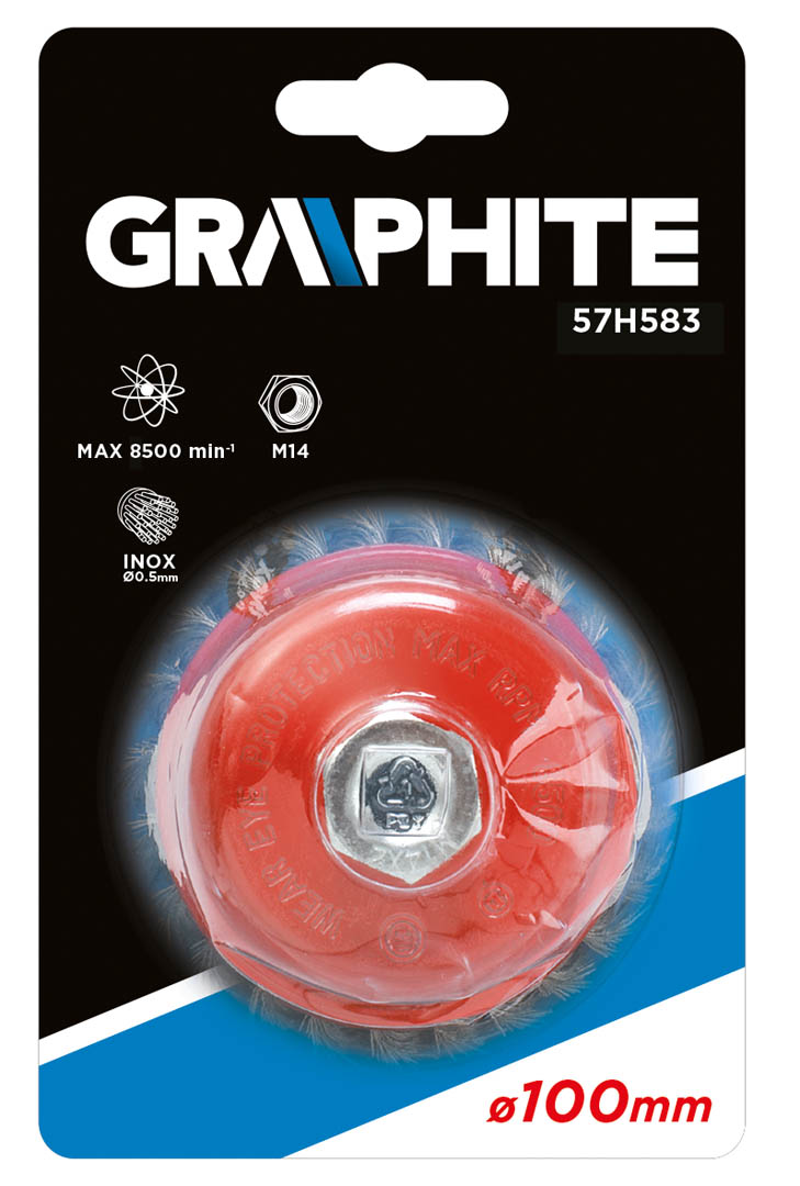 Grafitinis vielinis šepetys 100 mmxm14 inox - 57h583