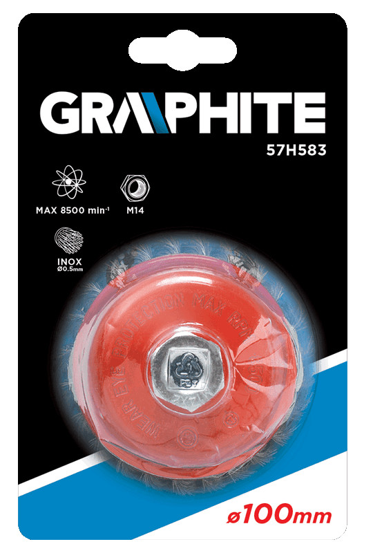 Grafitinis vielinis šepetys 100 mmxm14 inox - 57h583
