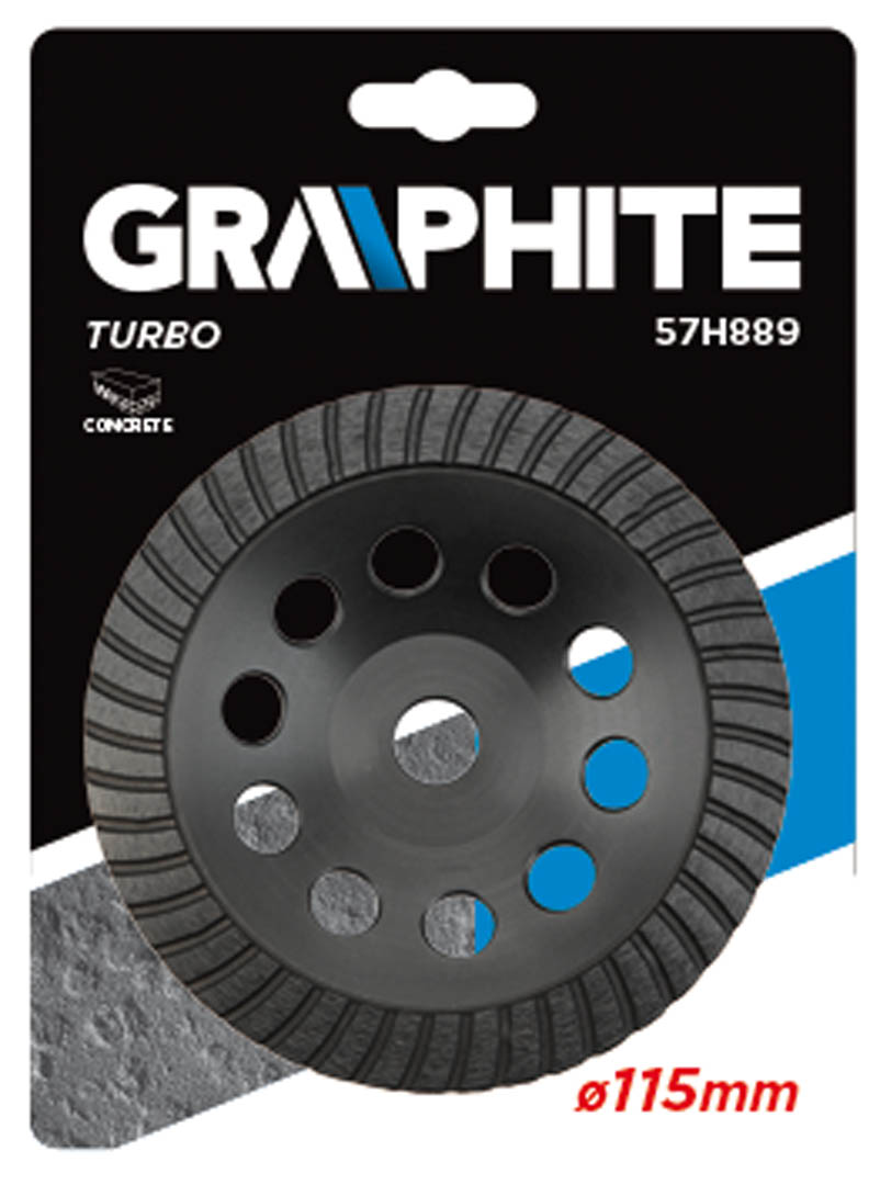 Grafito deimantinis šlifavimo diskas turbina 115x22,2x5mm