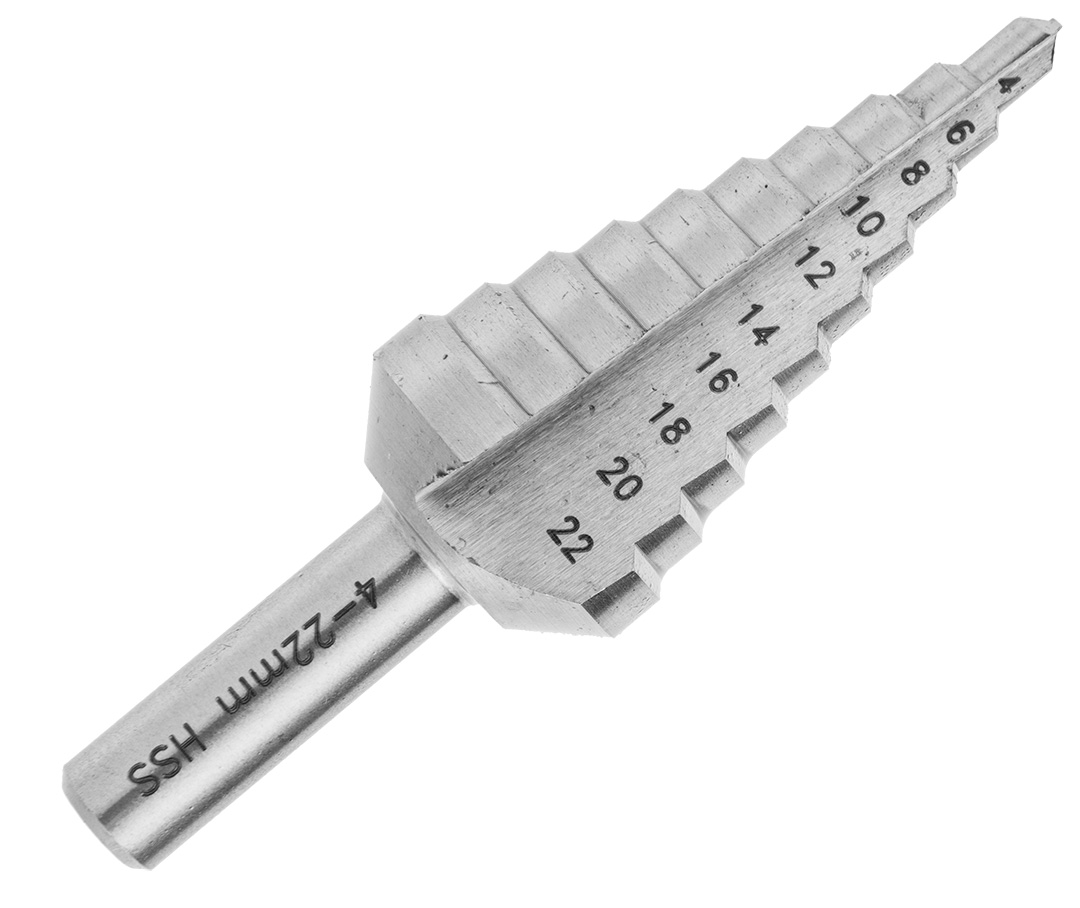 Kūginis pakopinis grąžtas 4-22mm graphite 57h739