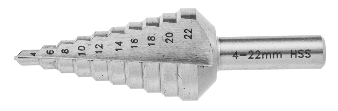 Kūginis pakopinis grąžtas 4-22mm graphite 57h739