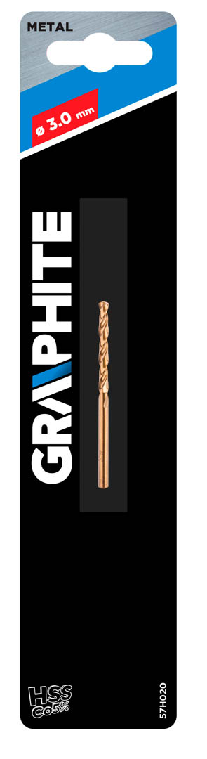 Grąžtas metalui graphite 57h020, 3 mm