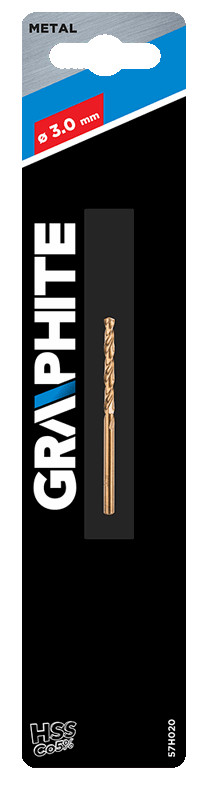 Grąžtas metalui graphite 57h020, 3 mm