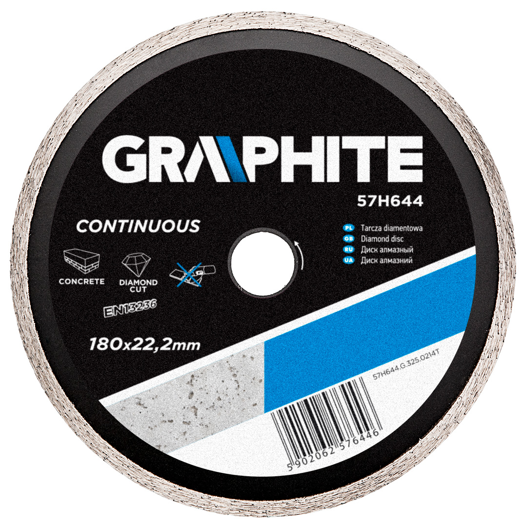 Deimantinis diskas graphite 57h644, skersmuo 180mm, vientisas