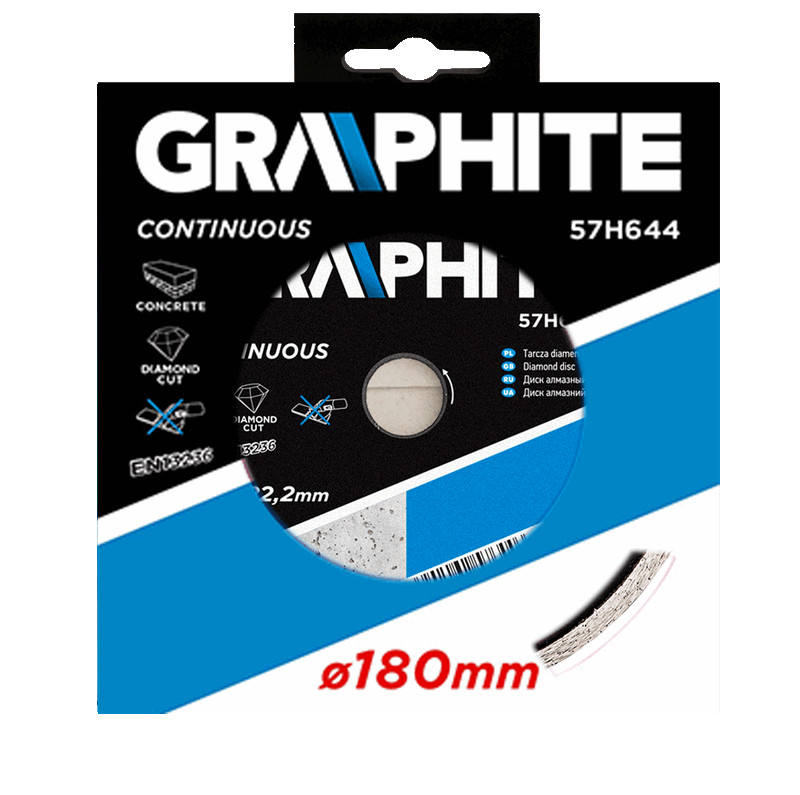 Deimantinis diskas graphite 57h644, skersmuo 180mm, vientisas