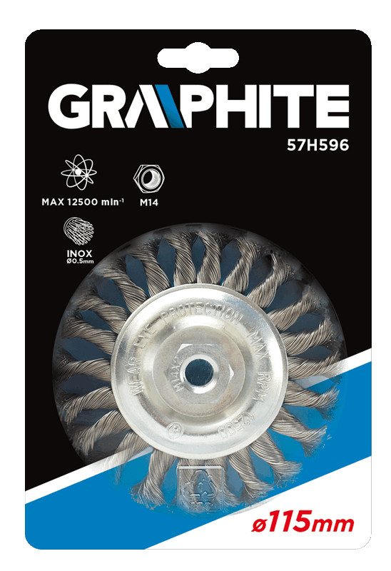 Grafitinis vielinis diskinis šepetys 115mm x m14 inox - 57h596