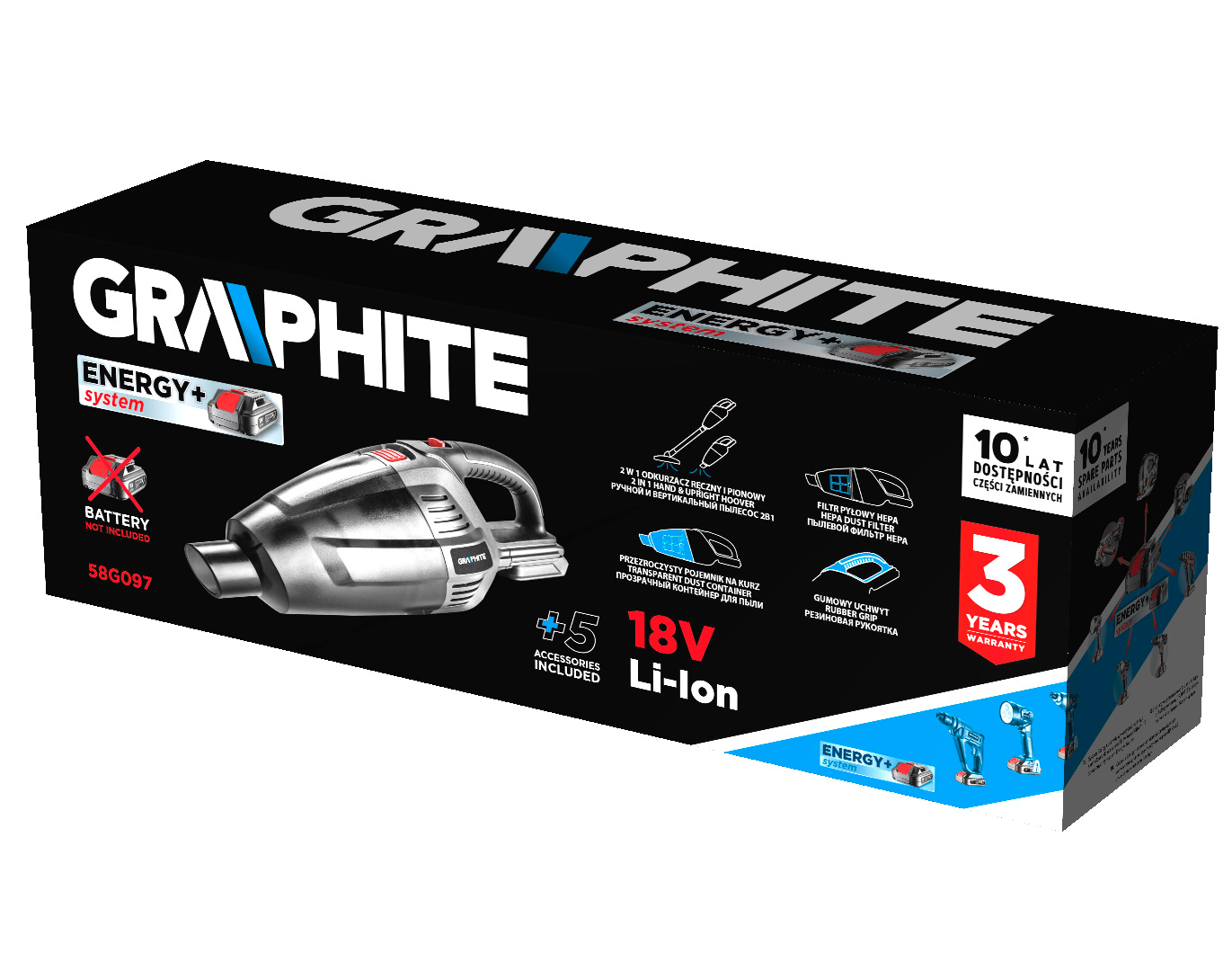 Rankinis automobilių dulkių siurblys graphite