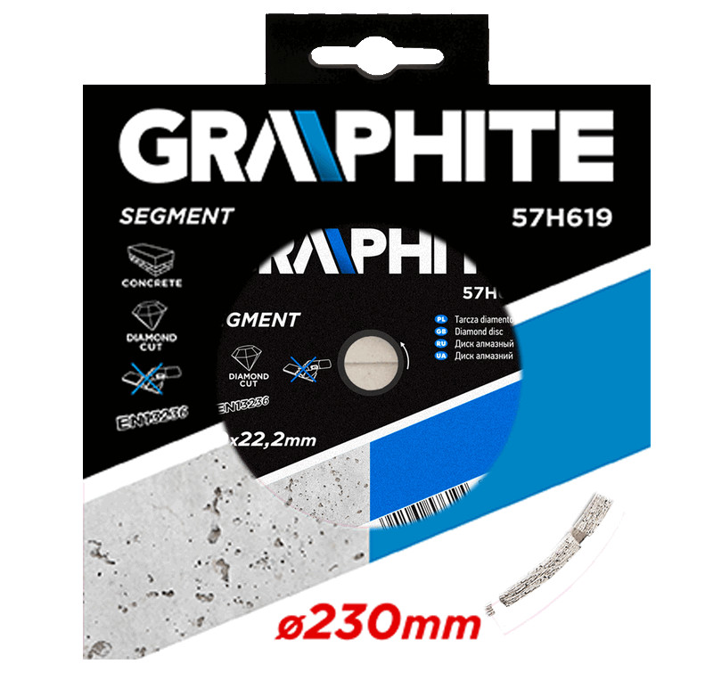 Deimantinis diskas graphite 57h619, skersmuo 230mm, segmentinis