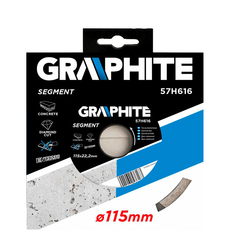 Deimantinis šlifuoklis graphite 115x22,2mm segmentowa 57h616