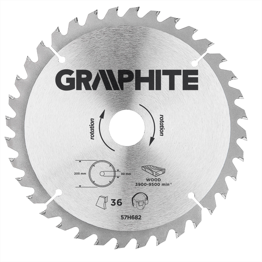Grafitinis diskinis pjūklas 205x30x3,2mm 36z. - 57h682
