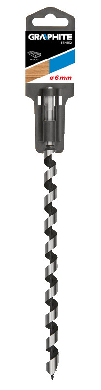 Spiralinis grąžtas medienai graphite 57h352, 6x250 mm